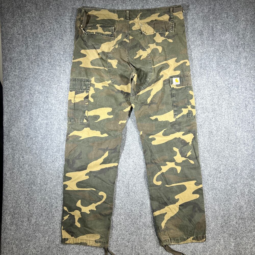 Carhartt ripstop camo cargo pants military cargo drawstring leg 36x32